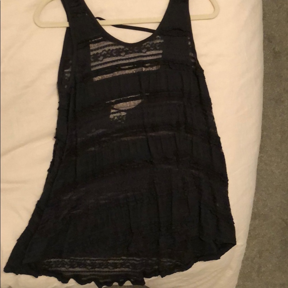 Dark Blue Lace Top